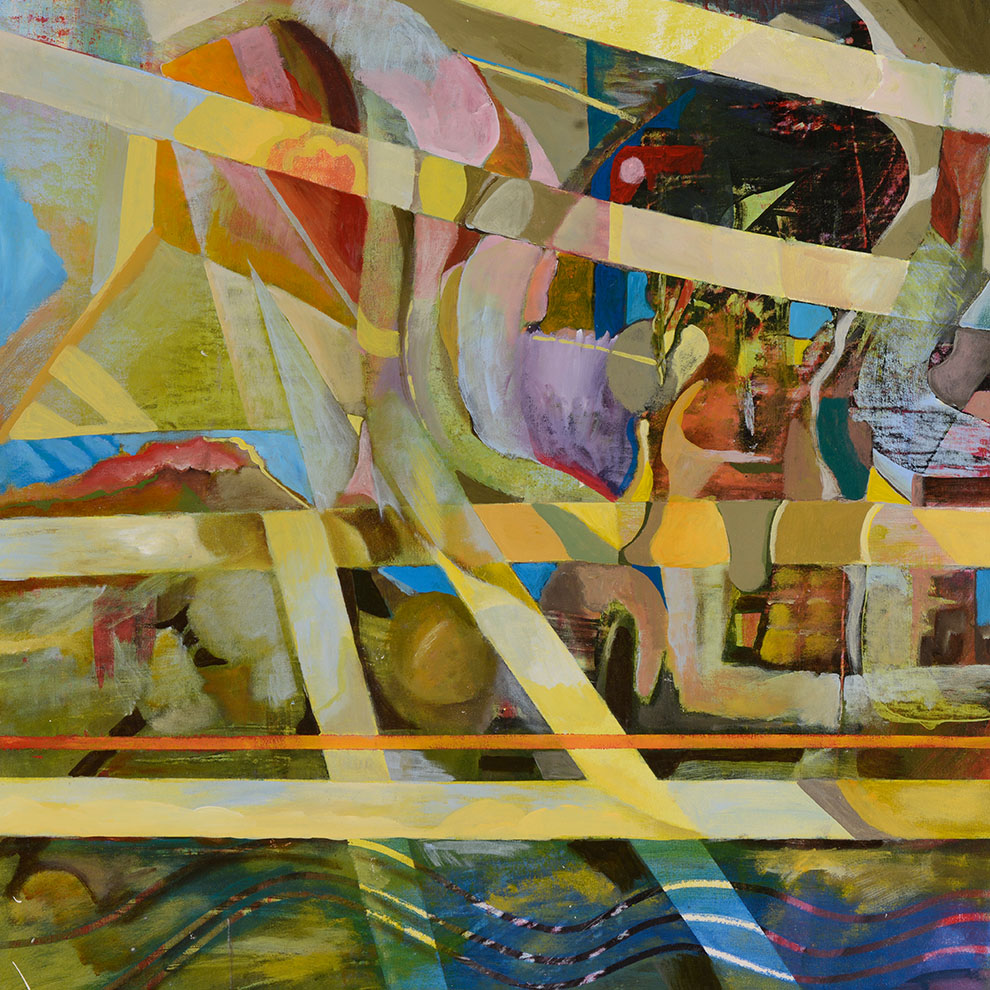 a painting of a colorful art piece