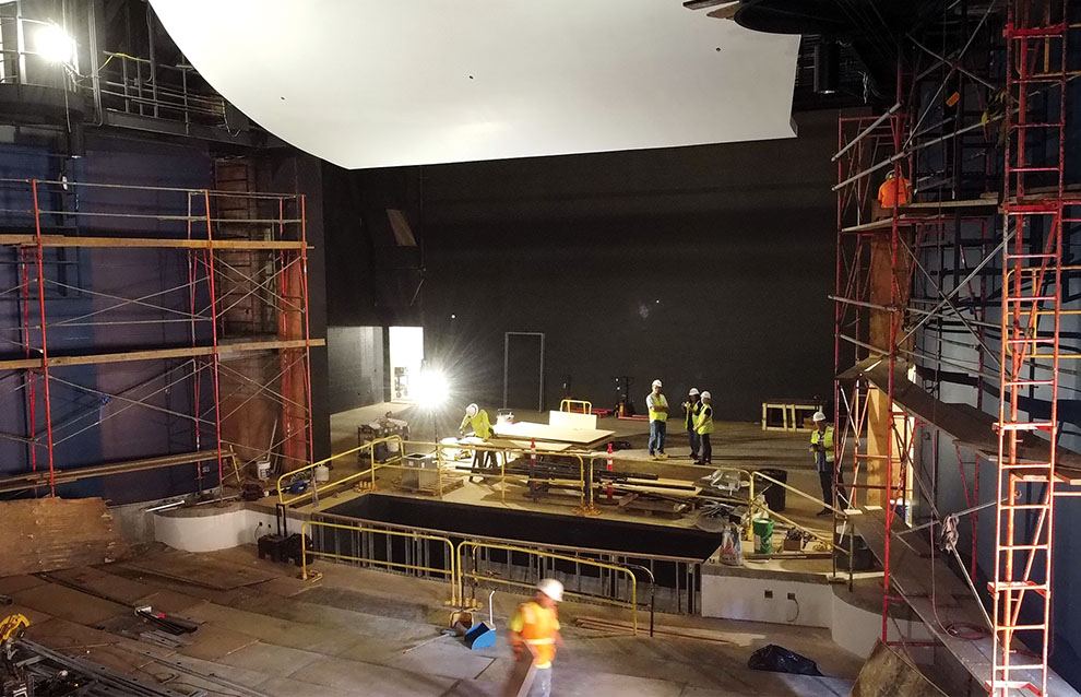 a group of people in a construction site